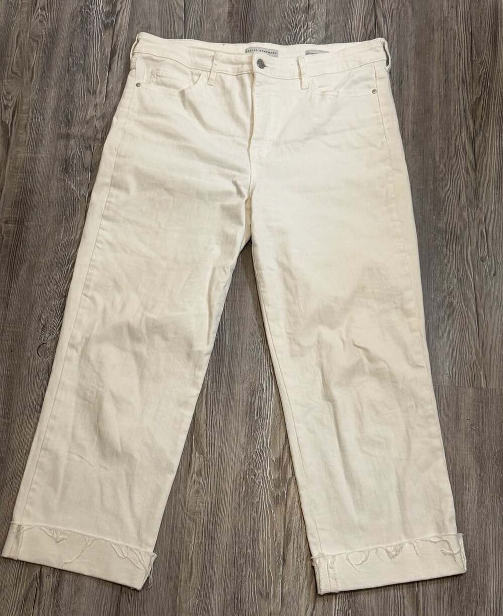 Social Standard by Sanctuary High Rise Crop Straight Jeans Size 12 White
